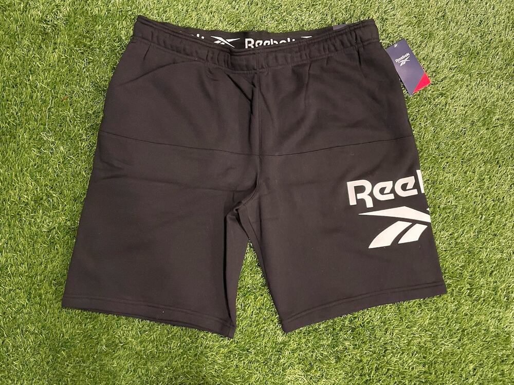 Reebok Men's Low Kick Fleece Shorts Black Size XXL New With Tags Elastic Waist